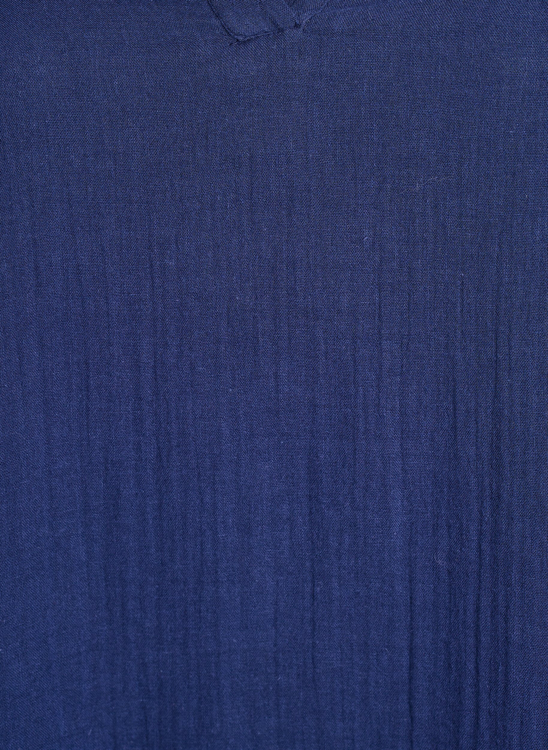 ZizziKurzes A-Linien-Kleid aus Baumwollmusselin, Blau, Packshot image number 2