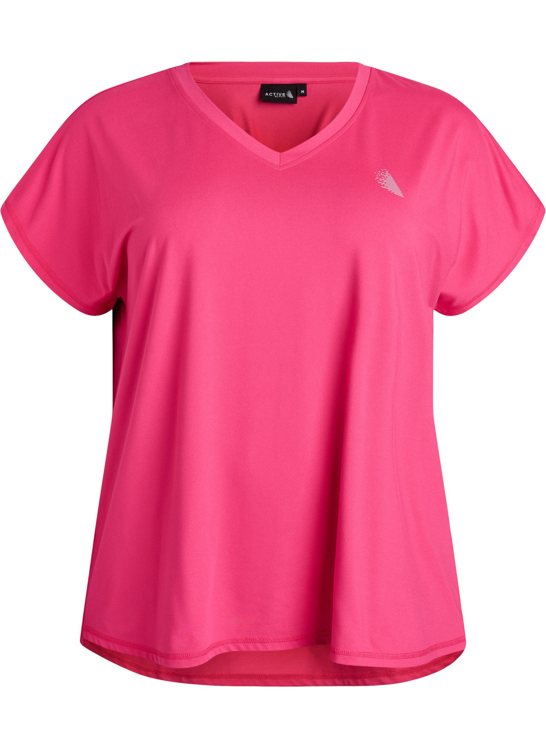 Kurzarm Trainingsshirt mit V-Ausschnitt