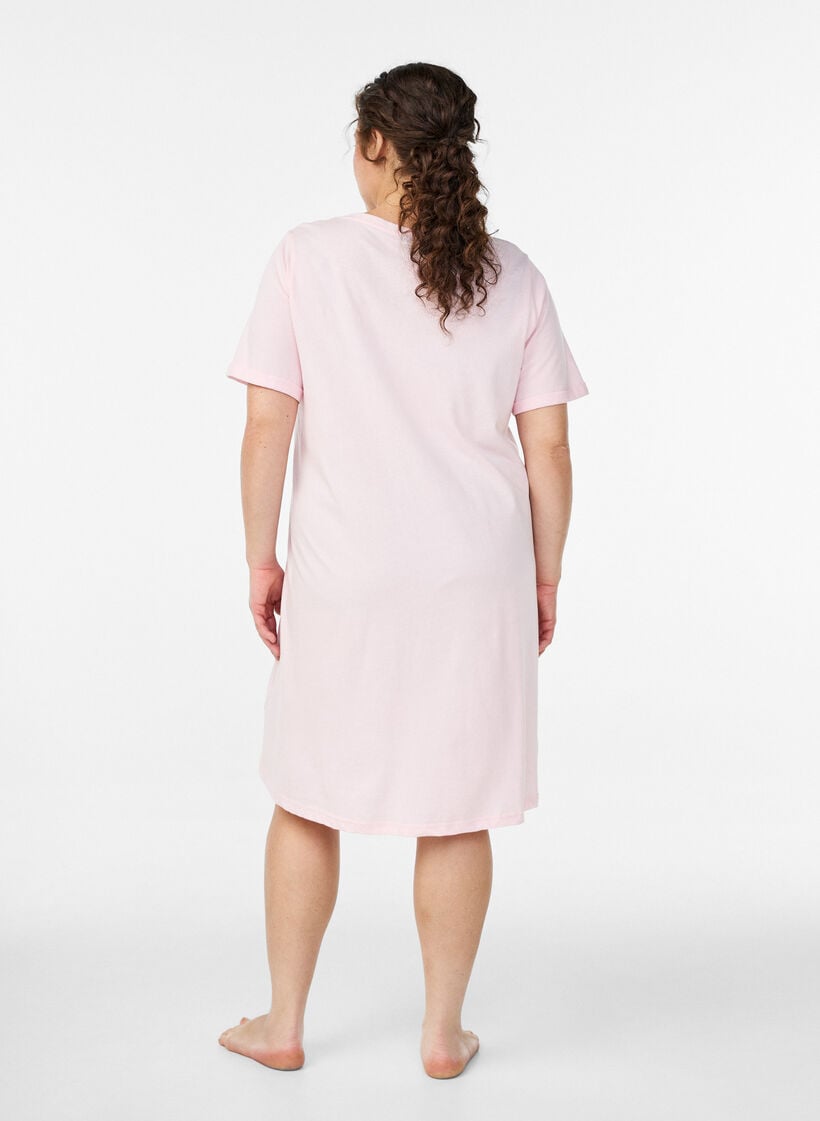 Kurz&auml;rmeliges Nachthemd aus Bio-Baumwolle, Pink, Model image number 1