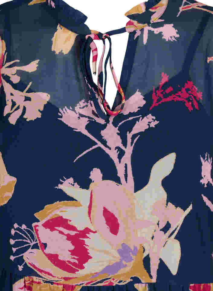 Tunika mit Blumendruck und Lurex, Big Flower AOP, Packshot image number 2