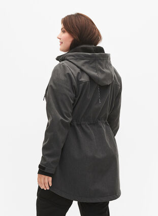 Weiche Schale Jacke mit abnehmbarer Kapuze, Dark Grey Melange, Model image number 1