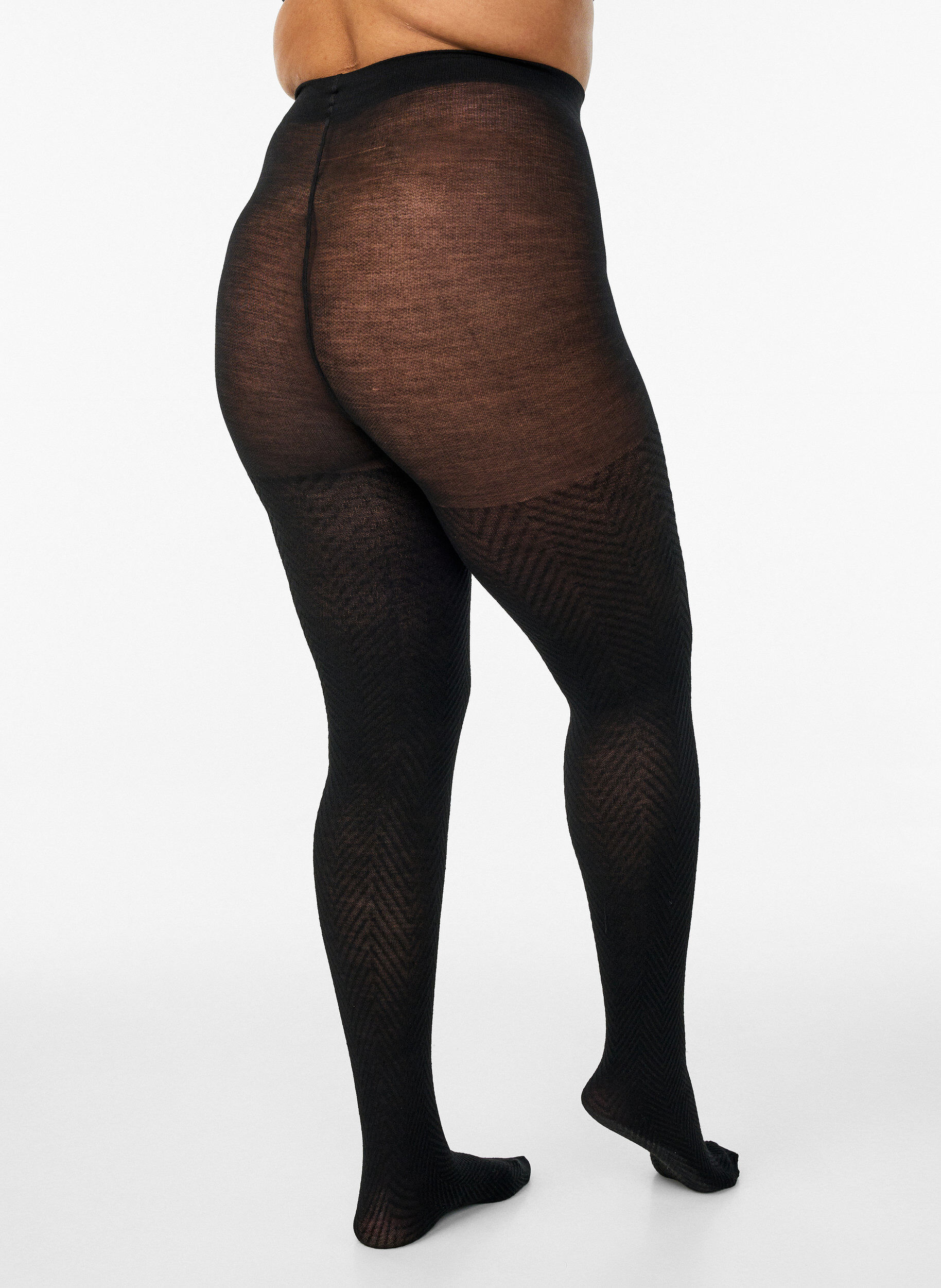 Zizzi Strukturierte Strumpfhose, Schwarz, Packshot image number 1