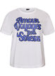 T-Shirt aus 100% Baumwolle mit kurzen &Auml;rmeln und Print, Wei&szlig;, Packshot image number 0