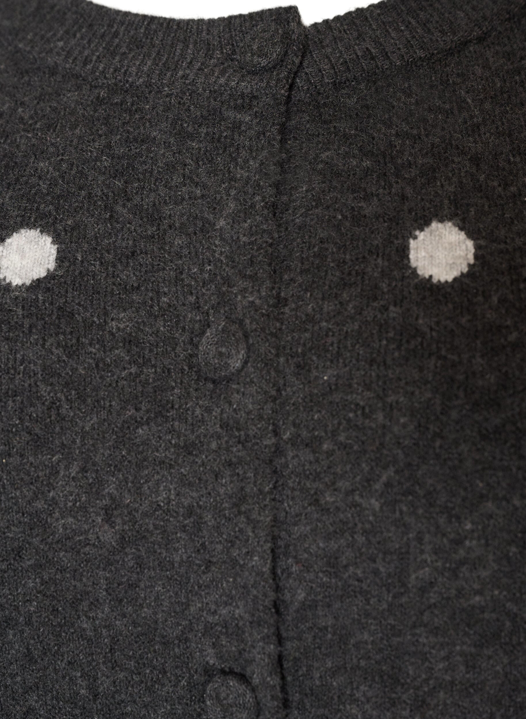ZizziStrickjacke mit Punktmuster, Grau, Packshot image number 2