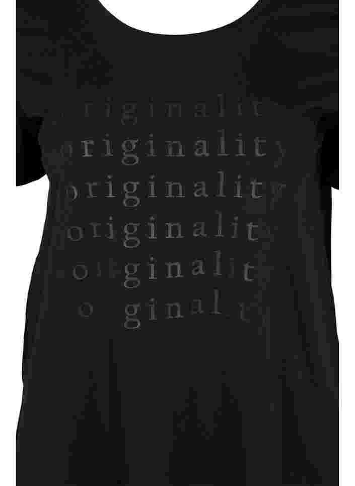 Baumwoll-T-Shirt mit zweifarbigem Logodruck, Black Originality, Packshot image number 2