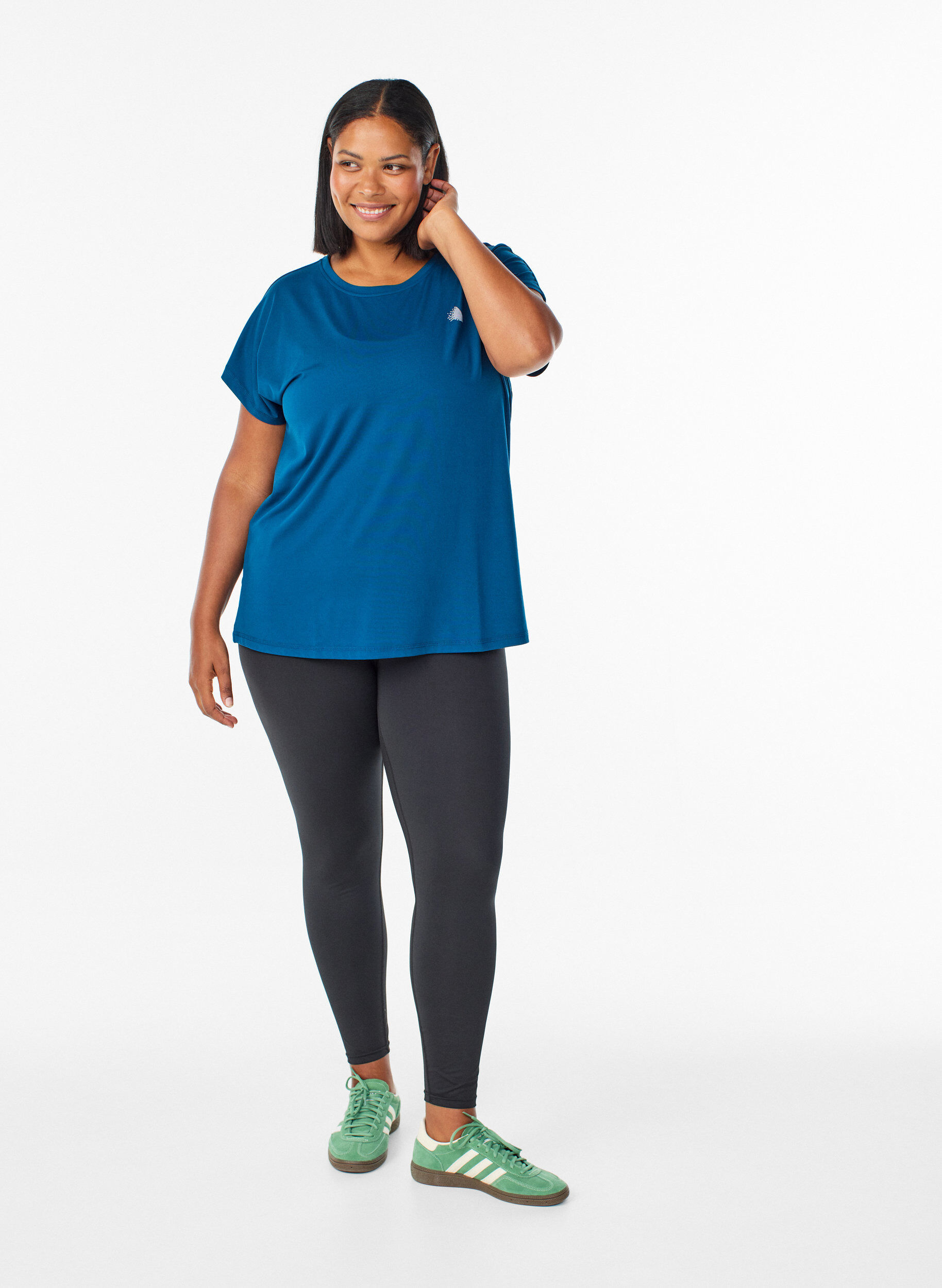 ZizziEinfarbiges Trainings-T-Shirt, Blau, Model image number 1
