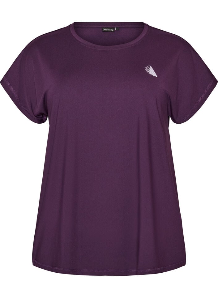 Einfarbiges Trainings-T-Shirt, Lila, Packshot image number 0