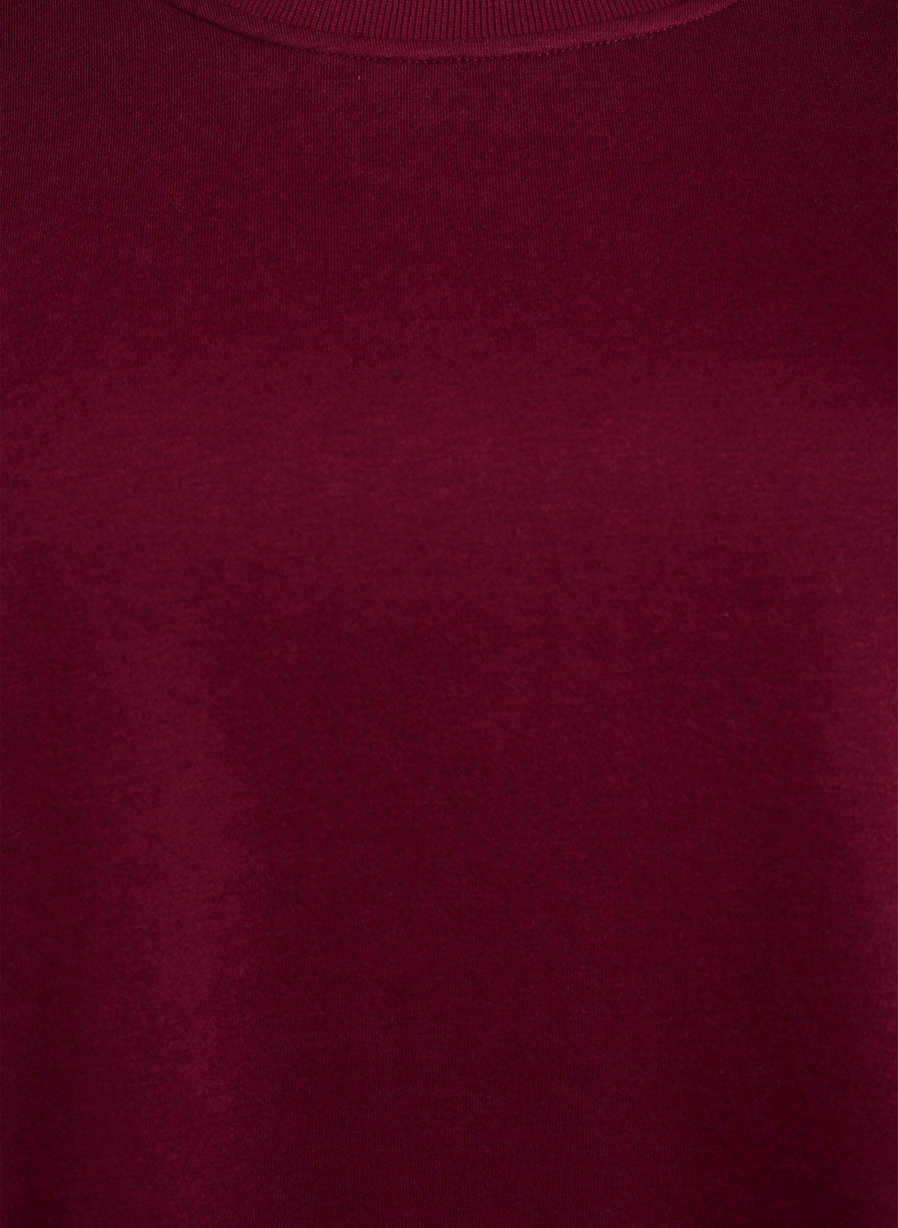 Zizzi Sweatshirt mit Fransen, Dunkles Bordeaux, Packshot image number 2