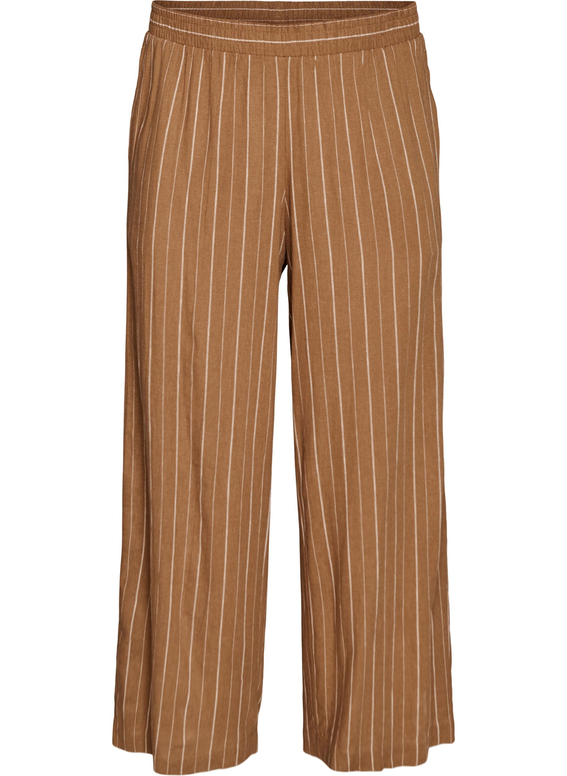 Hose aus Leinen und Viskose mit weitem Bein