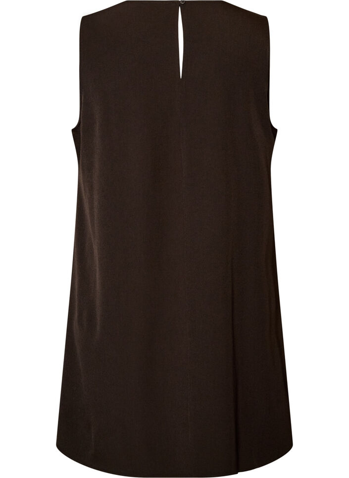&Auml;rmelloses A-Linien-Kleid mit Nadelstreifen, Braun, Packshot image number 1