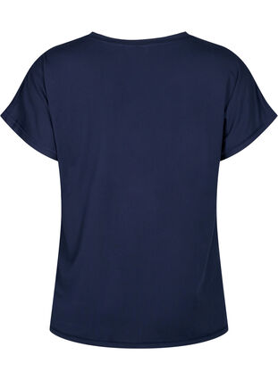 Kurzarm Trainings-T-Shirt mit V-Ausschnitt, Night Sky, Packshot image number 1