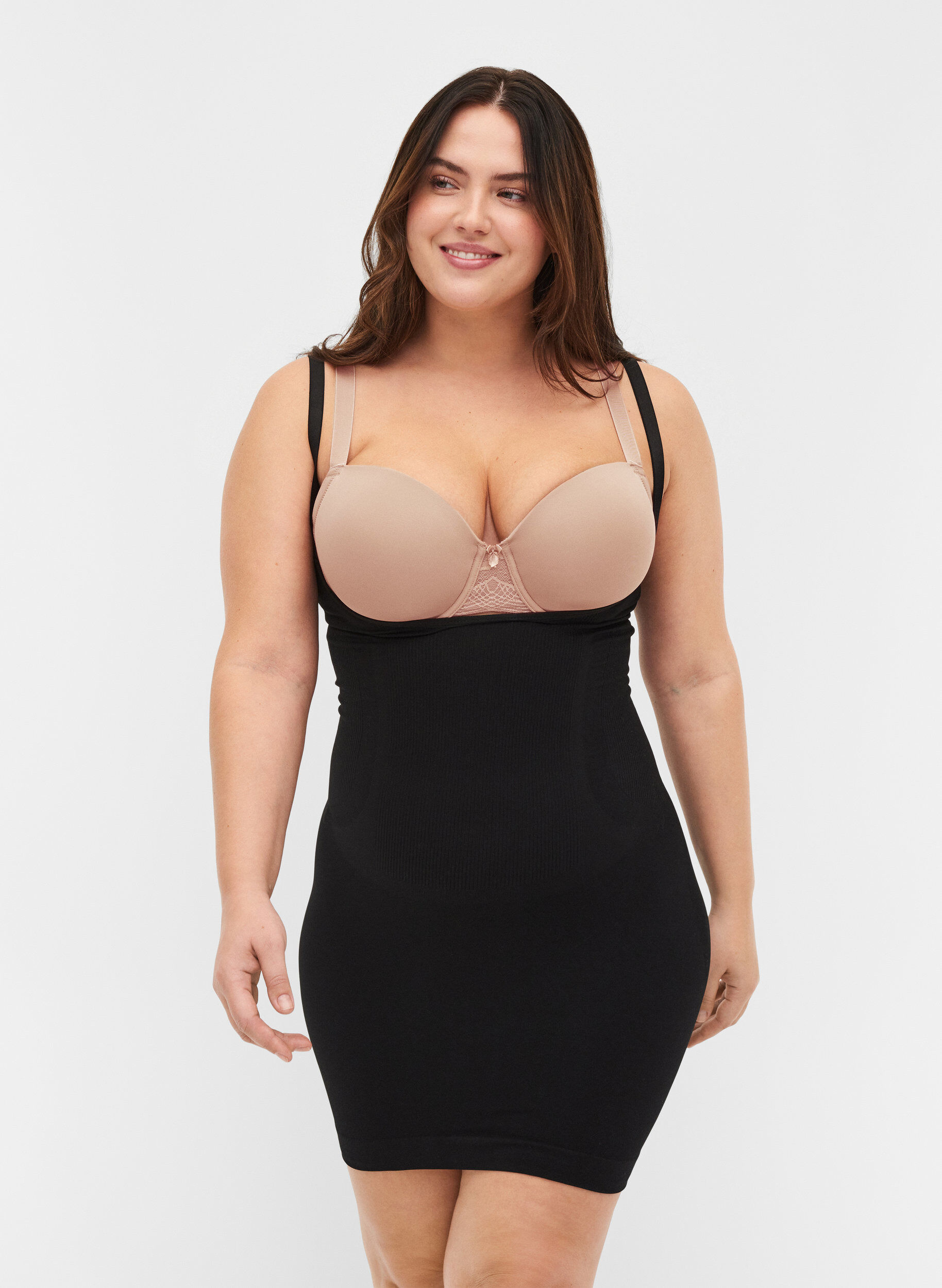 Shapewear Torsette mit d&uuml;nnen verstellbaren Tr&auml;gern, Schwarz, Model