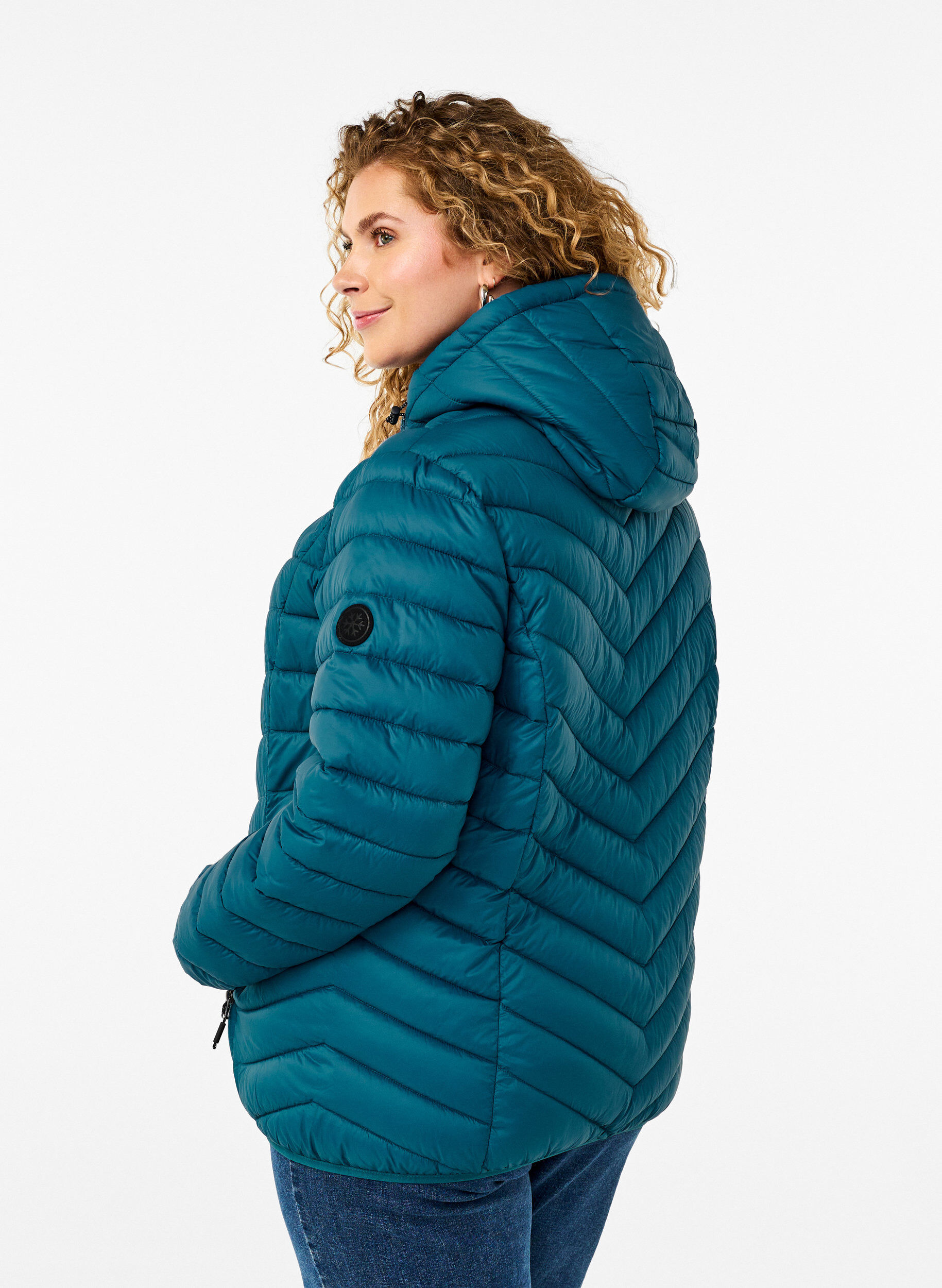 ZizziLeichte Jacke mit Kapuze, Petrol, Model image number 2