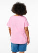Gestreiftes T-Shirt mit Text-Print, Pink, Model image number 2