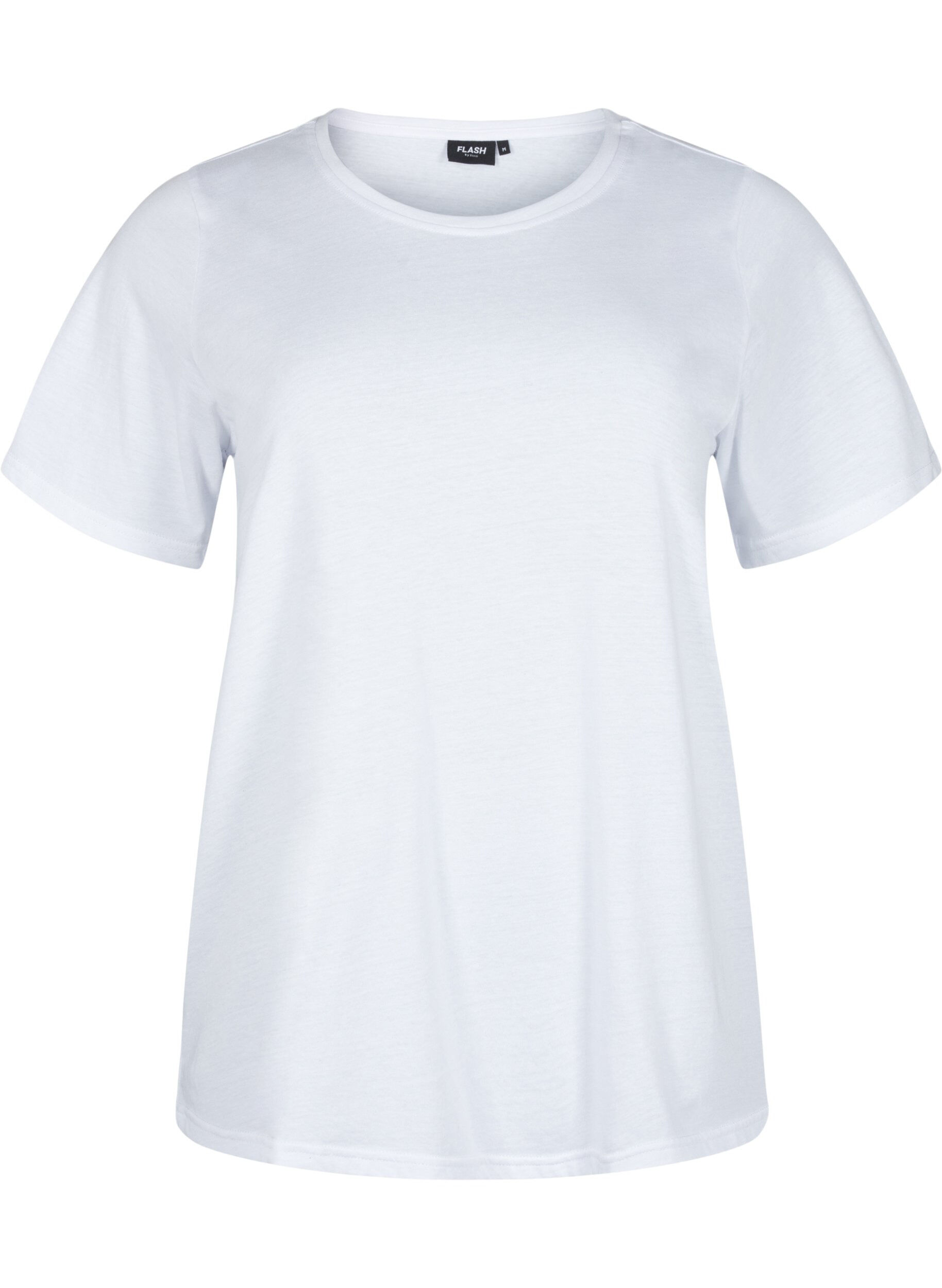 Zizzi FLASH - 2er-Pack T-Shirts mit Rundhalsausschnitt, White/Black, Packshot image number 2