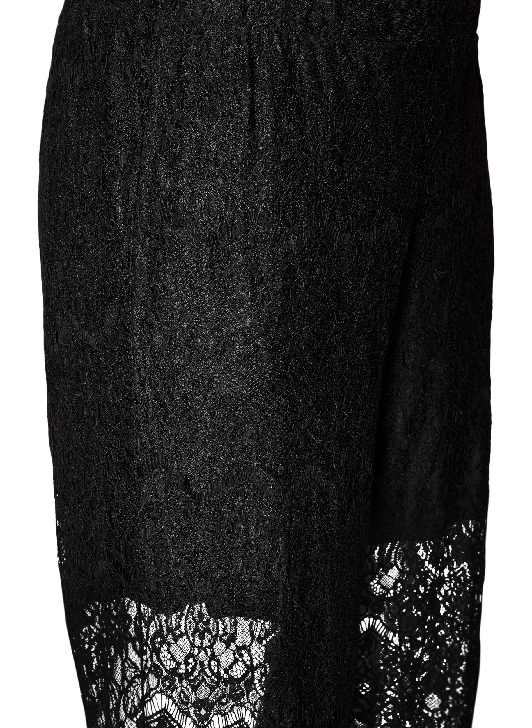 ZizziSpitzenhose mit geradem Bein und Innenhose, Schwarz, Packshot image number 2