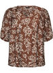 Bluse aus Viskose mit V-Ausschnitt, Braun, Packshot image number 0