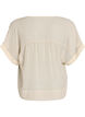 Bluse aus Seersucker mit V-Ausschnitt, Beige, Packshot image number 1