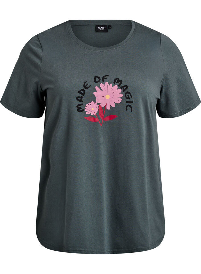 T-Shirt mit Print, Gr&uuml;n, Packshot image number 0