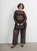 Bluse aus Mesh mit Blumen und Pailletten, Schwarz, Model image number 1