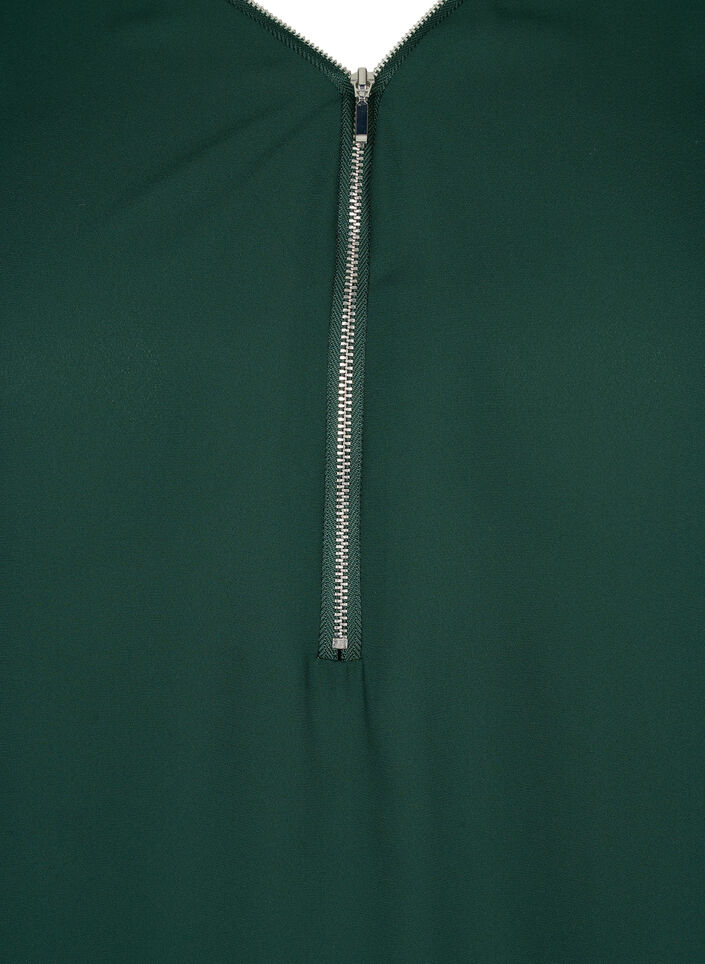 V-Ausschnitt Bluse mit Reißverschluss, Scarab, Packshot image number 3