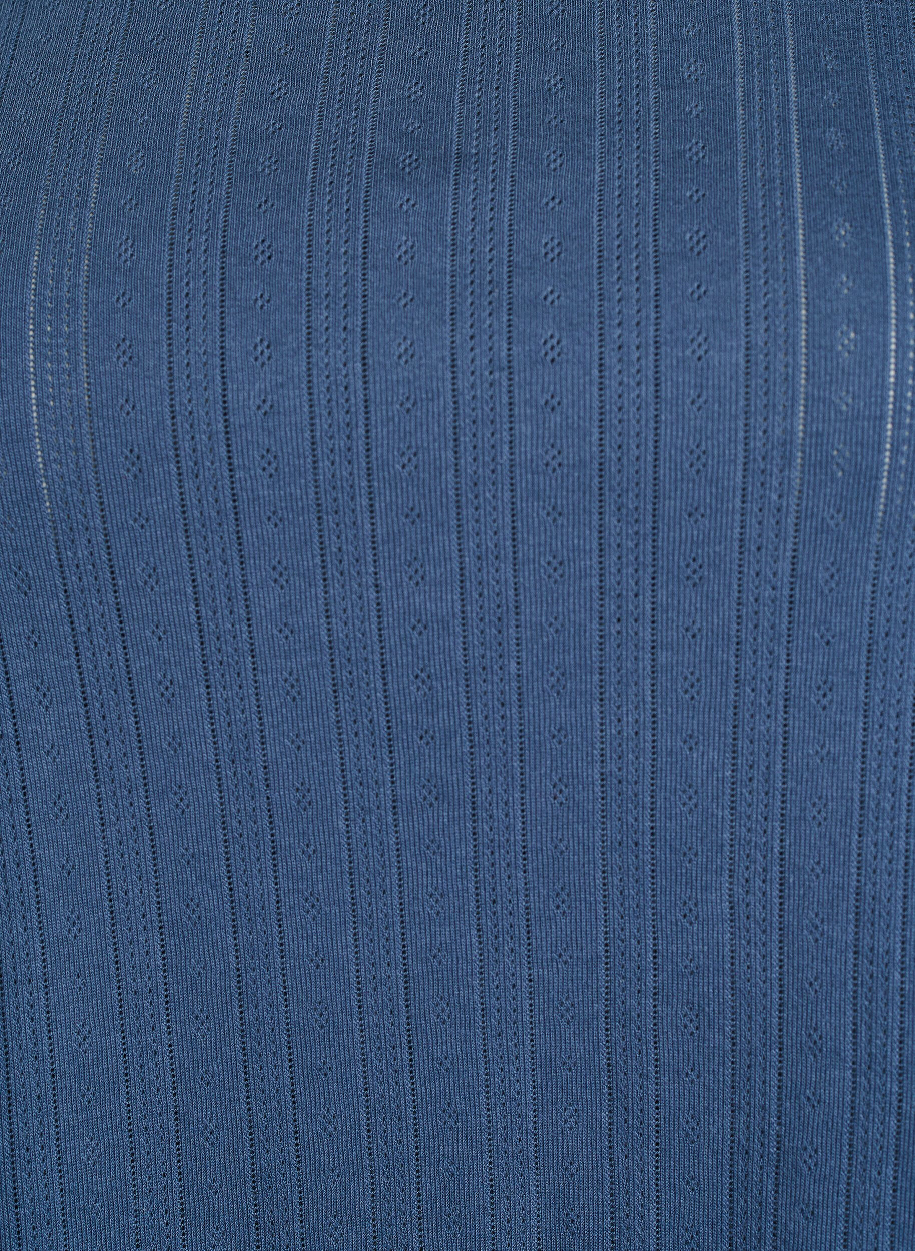 Zizzi Bio-Baumwoll-Pyjamaoberteil mit Fl&uuml;gel&auml;rmeln, Blau, Packshot image number 2