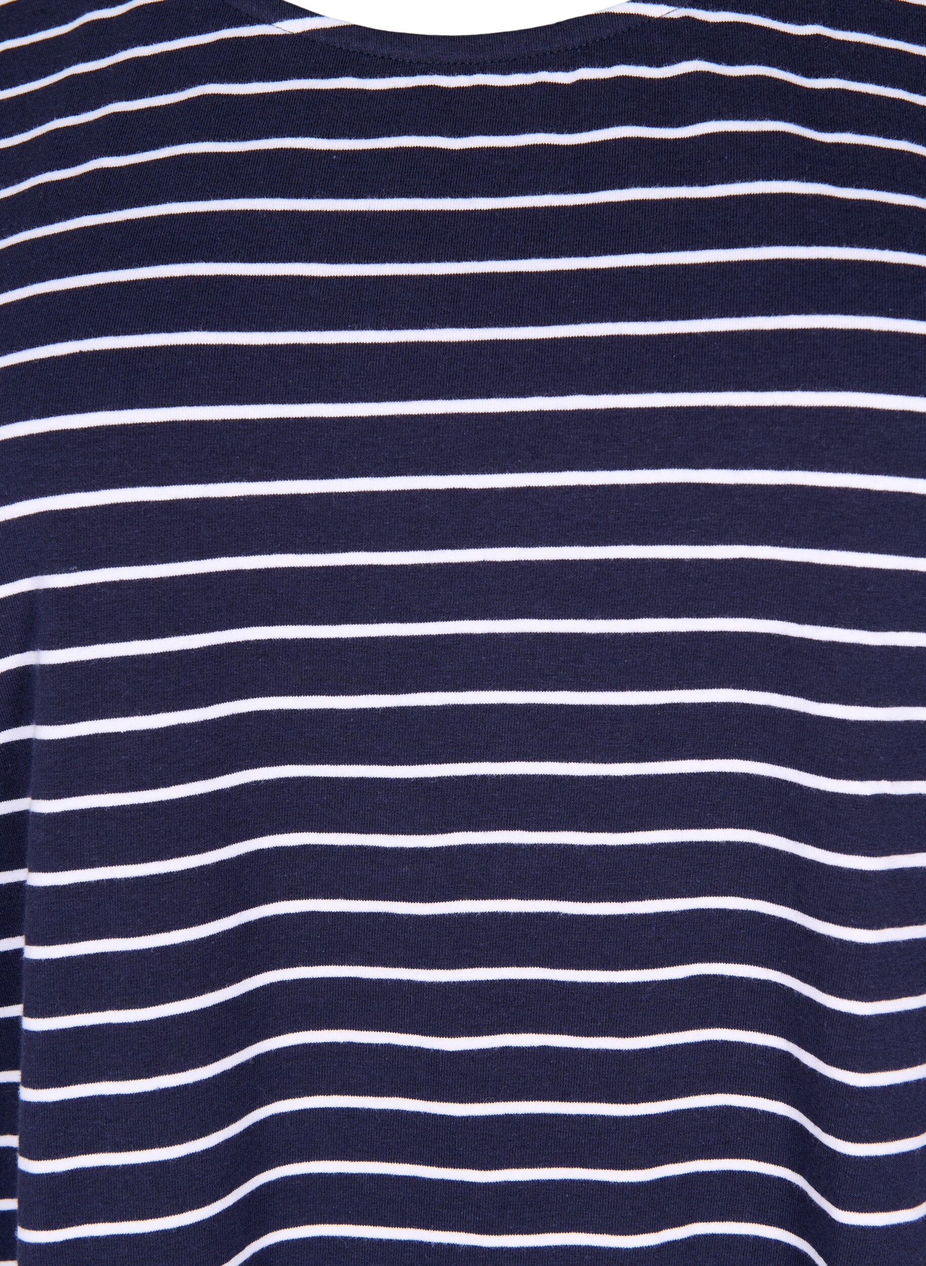 Zizzi T-Shirt aus Baumwolle mit Streifen, Night Sky W. Stripe, Packshot image number 2