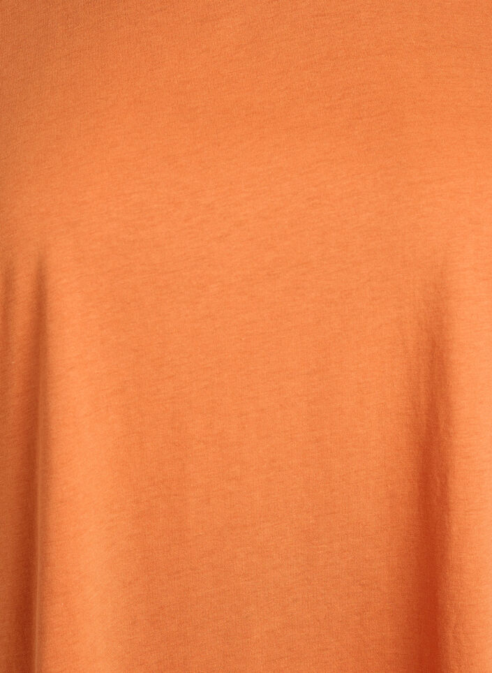 Kurz&auml;rmeliges T-Shirt aus einer Baumwollmischung, Orange, Packshot image number 2