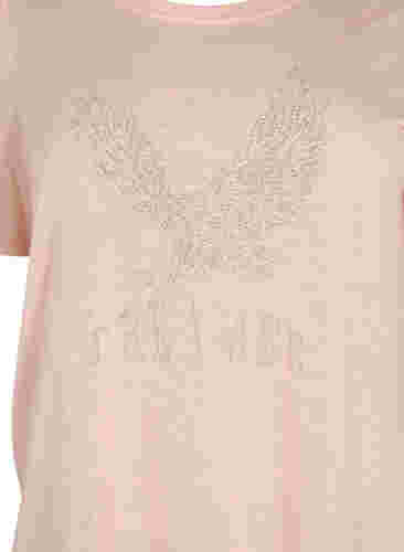 T-Shirt mit Nieten und Rundhalsausschnitt, Pale Blush, Packshot image number 2