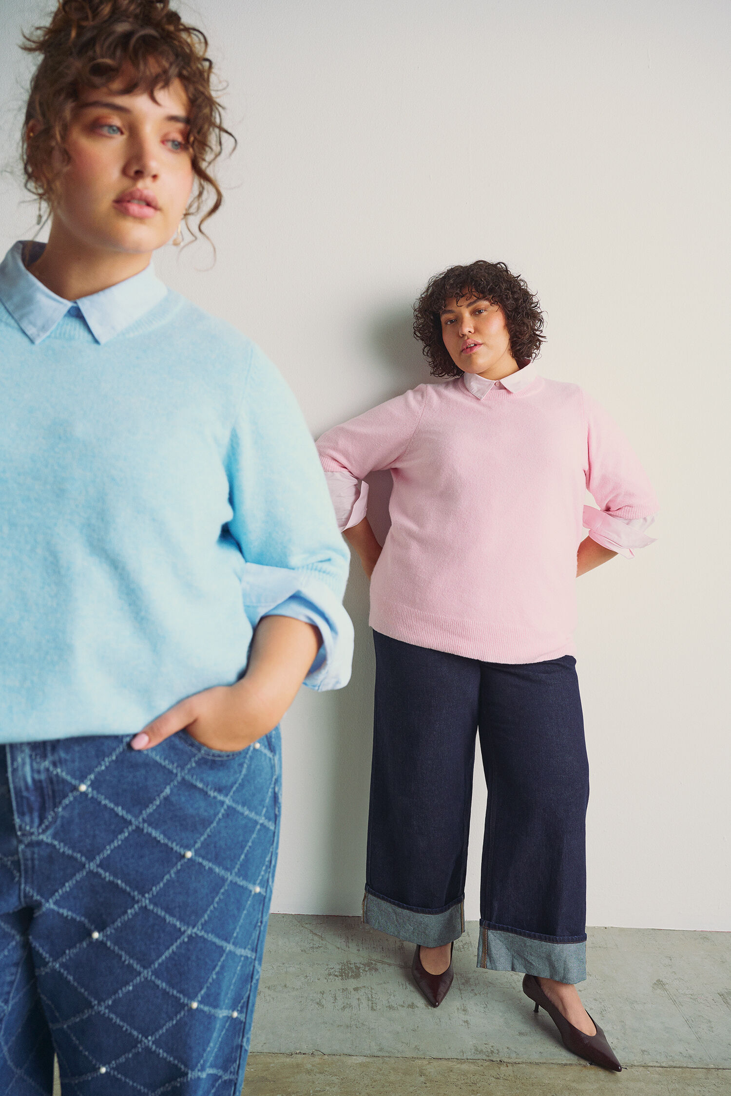 Zizzi Farbenfroher Look mit Lagen, , Model