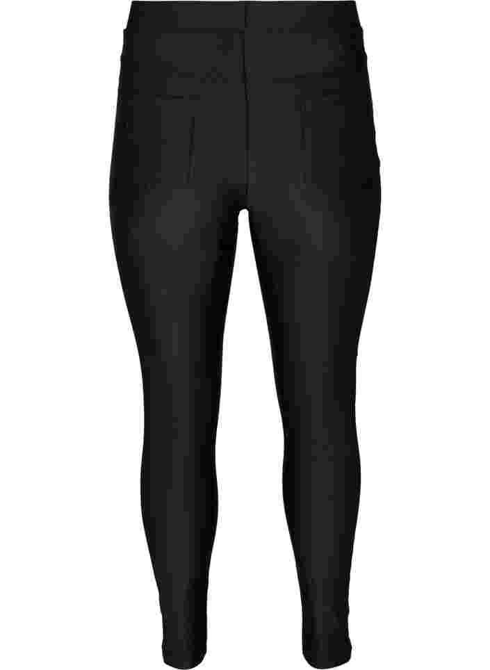 Shiny Leggings mit Taschen hinten und 7/8-Länge, Black, Packshot image number 1