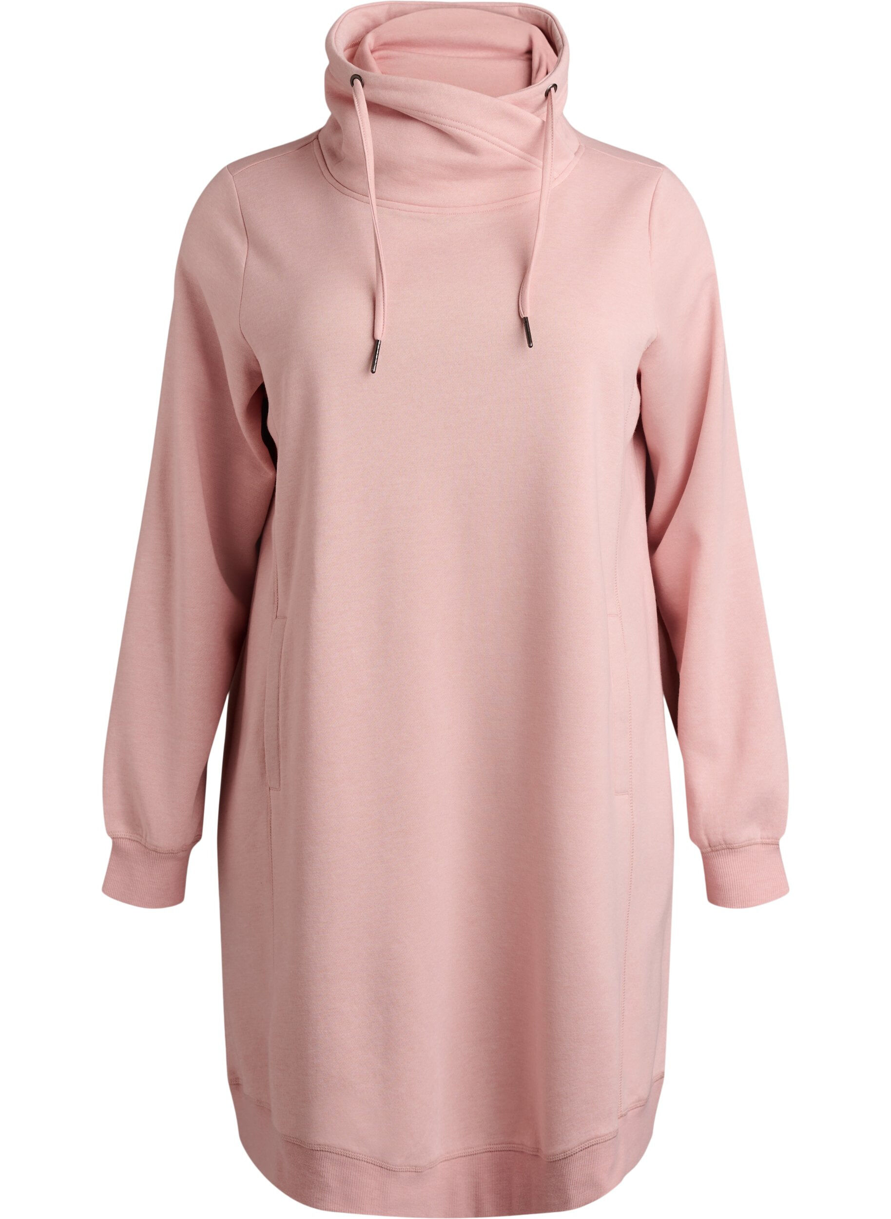 FLASH - Kurzes Sweatshirtkleid mit Stehkragen und Taschen