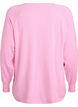 Strickbluse mit Rundhalsausschnitt und Strickmuster, Pink, Packshot image number 1