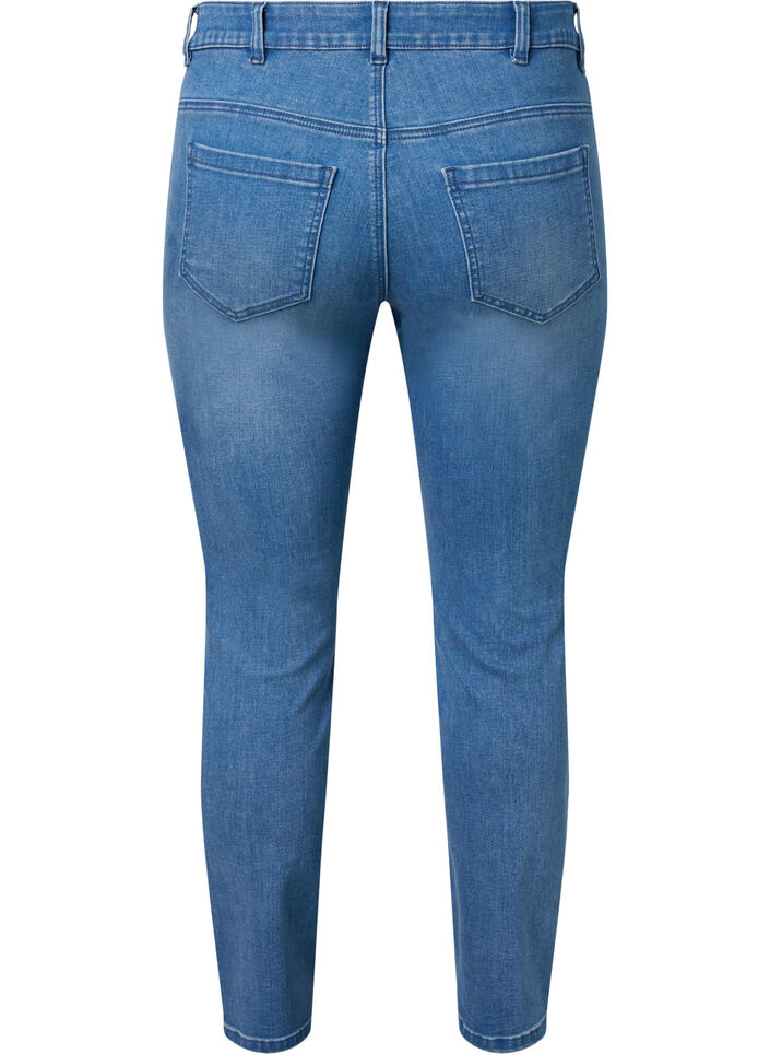 Cropped Emily Jeans mit Stickerei, Blue denim, Packshot image number 1