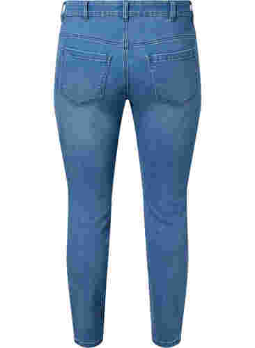 Cropped Emily Jeans mit Stickerei, Blue denim, Packshot image number 1