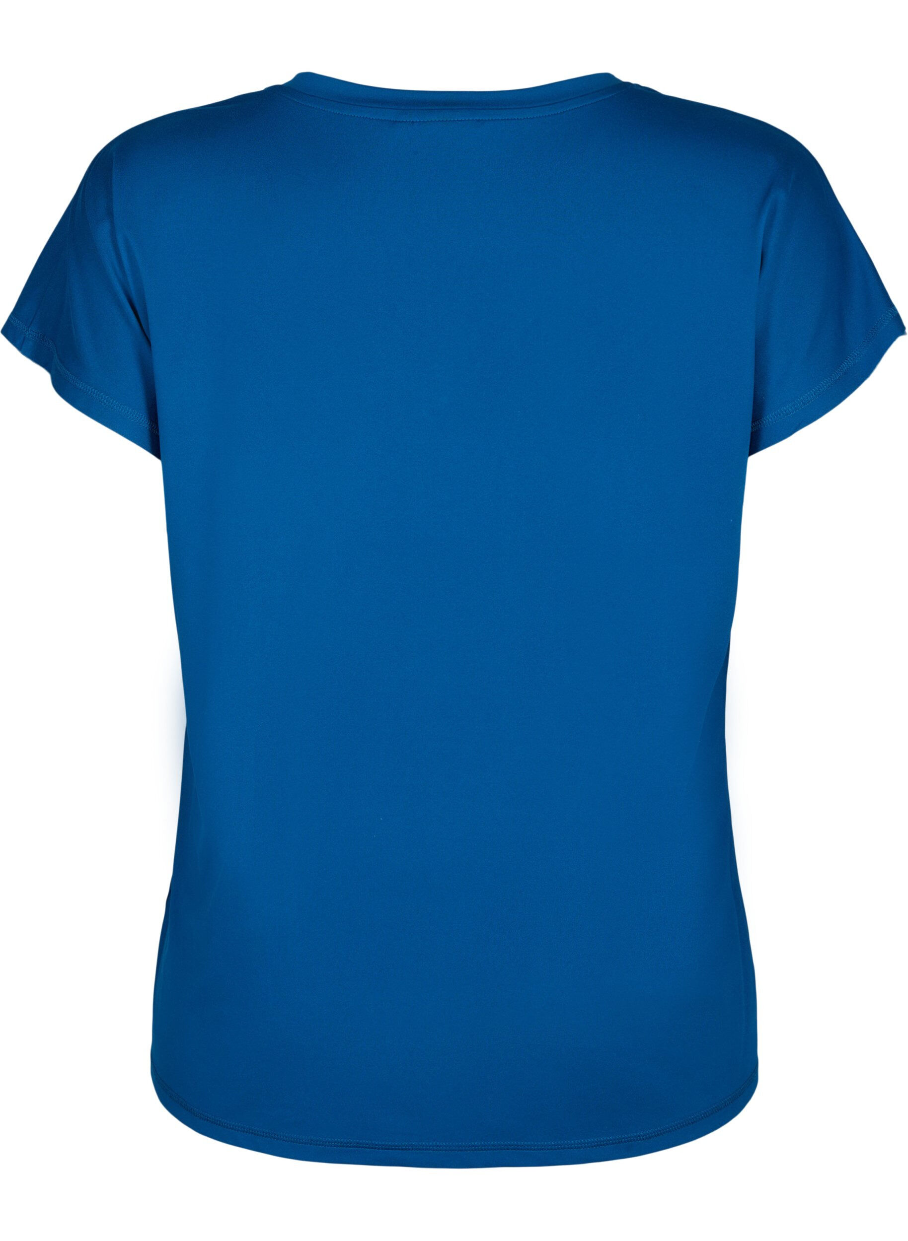 Zizzi Lockeres Trainings-T-Shirt mit V-Ausschnitt, Blue Opal, Packshot image number 1
