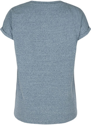 Meliertes T-Shirt aus Baumwolle, Mood Indigo Mélange, Packshot image number 1