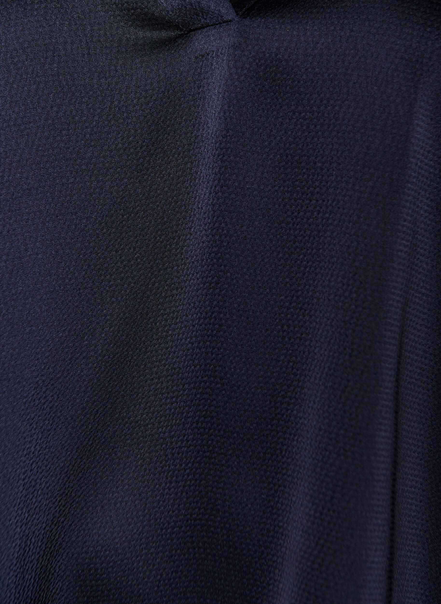 Zizzi Bluse in Satin-Optik mit 1/2-&Auml;rmeln und R&uuml;schenkragen, Blau, Packshot image number 2