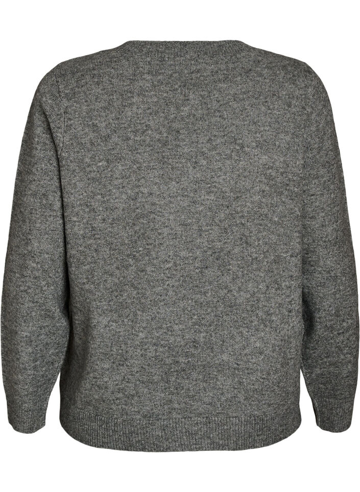 Pullover mit Glitzerschleife, Grau, Packshot image number 1
