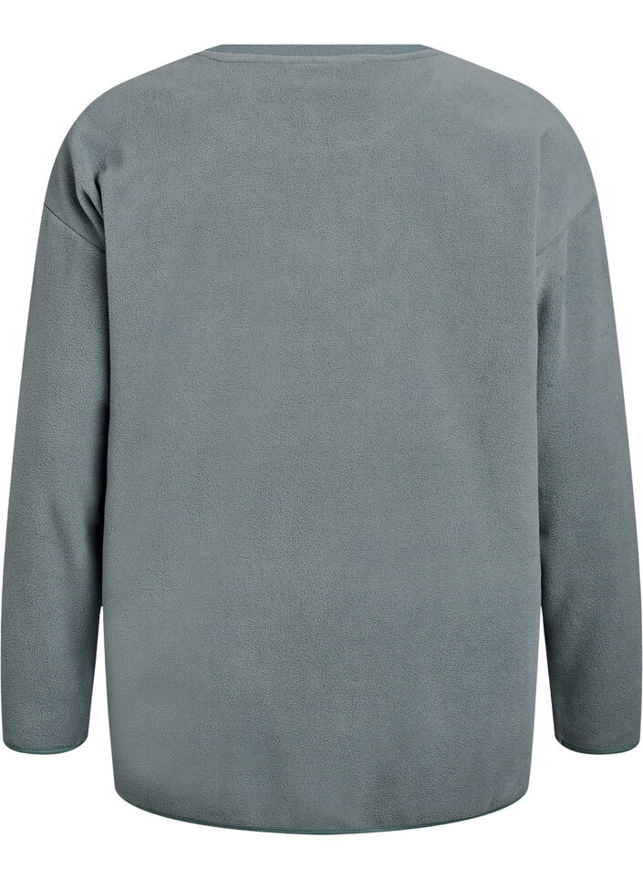Lockere Bluse aus Fleece mit Taschen, Gr&uuml;n, Packshot image number 1