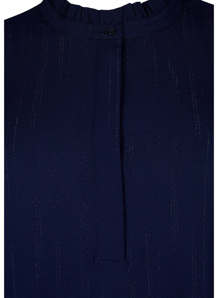 Kurzes Kleid mit R&uuml;schen und Glitzer, Blau, Packshot image number 2