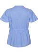 Baumwollbluse mit Bindeband und elastischer Taille, Blau, Packshot image number 1