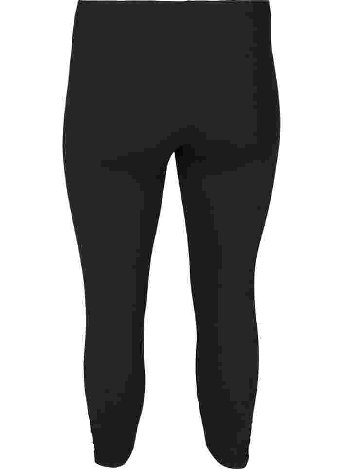 Basics 3/4-Leggings mit Faltendetails, Black, Packshot image number 1