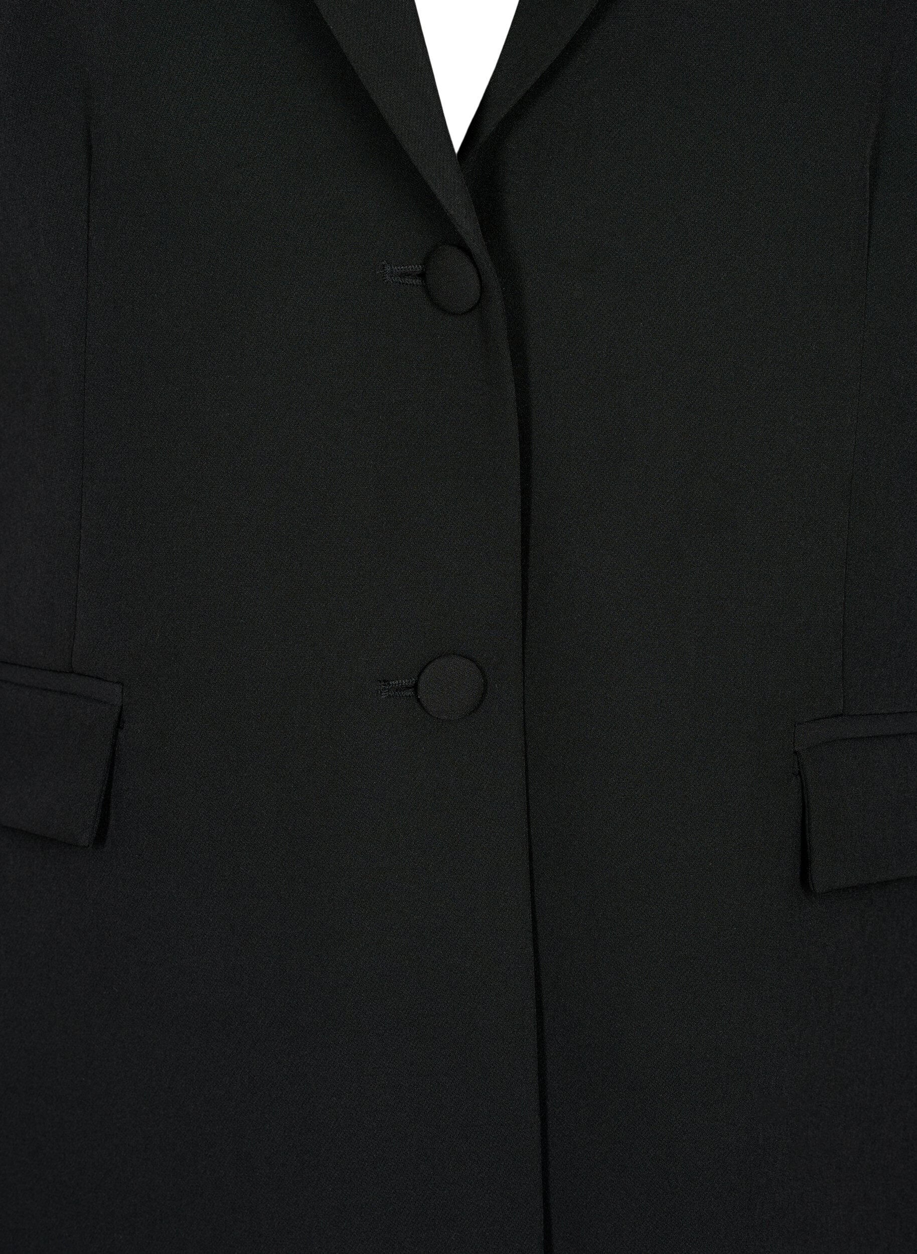 ZizziKlassischer Blazer mit Knopfverschluss, Schwarz, Packshot image number 2