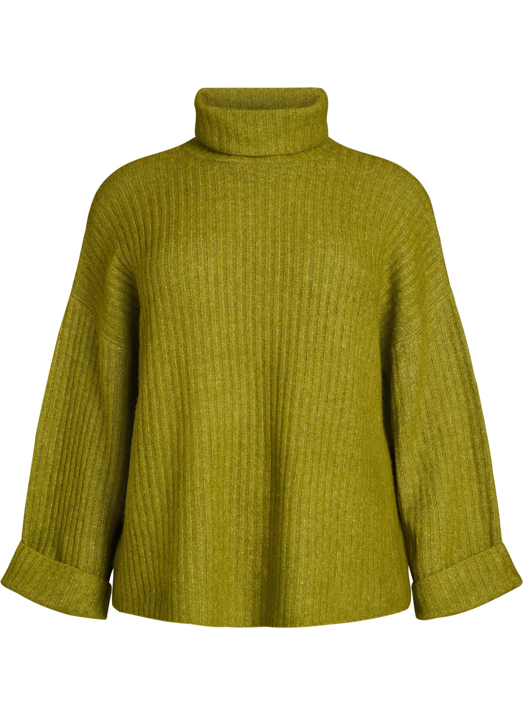 ZizziStricktop mit Rollkragen, Gr&uuml;n, Packshot image number 0