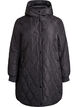 Mittellange Steppjacke mit Kapuze, Schwarz, Packshot image number 0