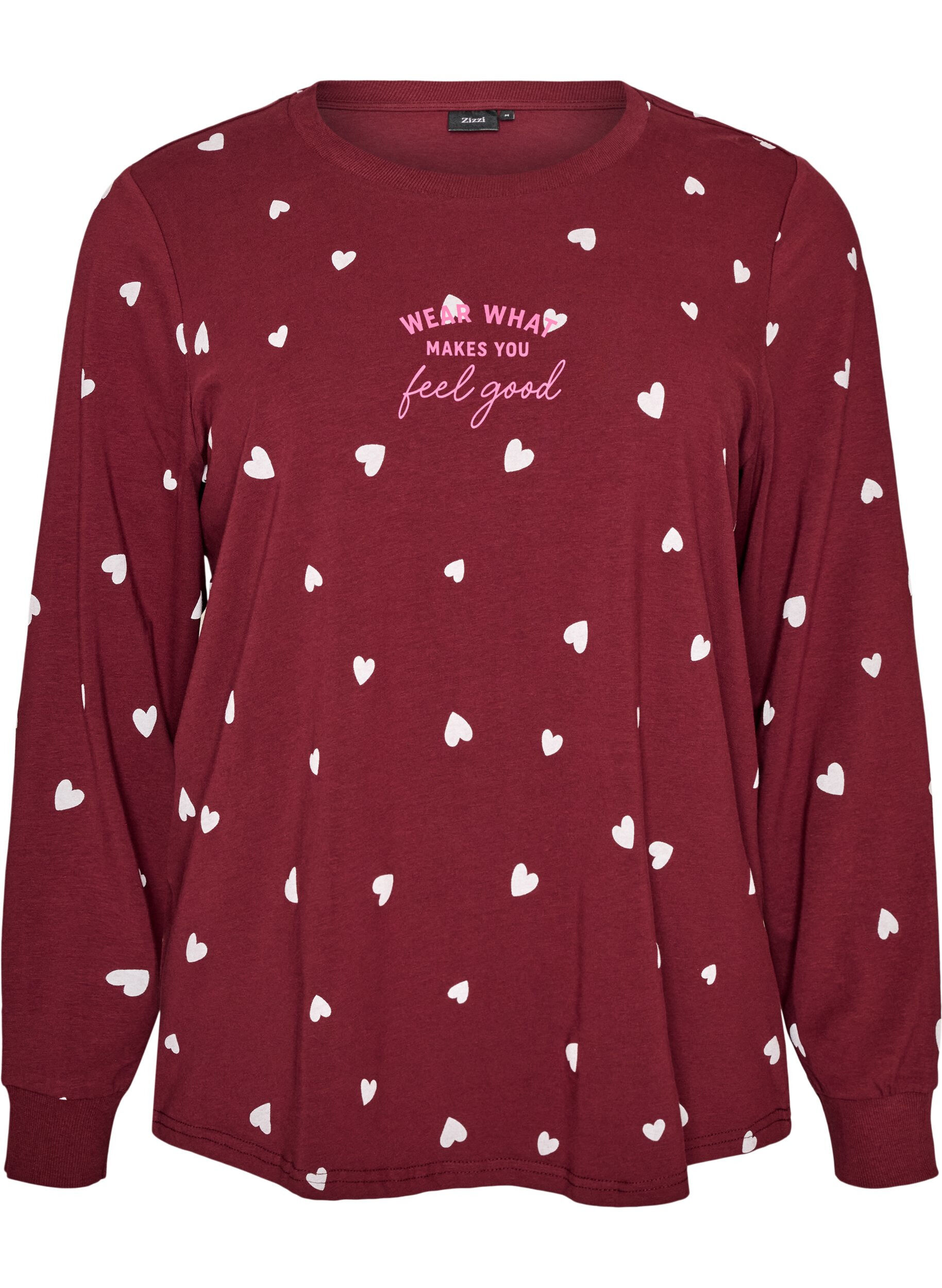 ZizziNachtbluse mit Print, Rot, Packshot image number 0