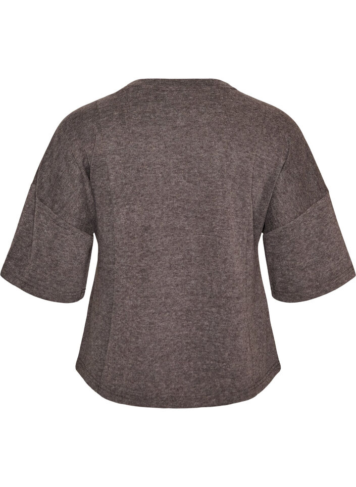 Bluse in A-Linie aus Jersey mit ellbogenlangen &Auml;rmeln, Grau, Packshot image number 1