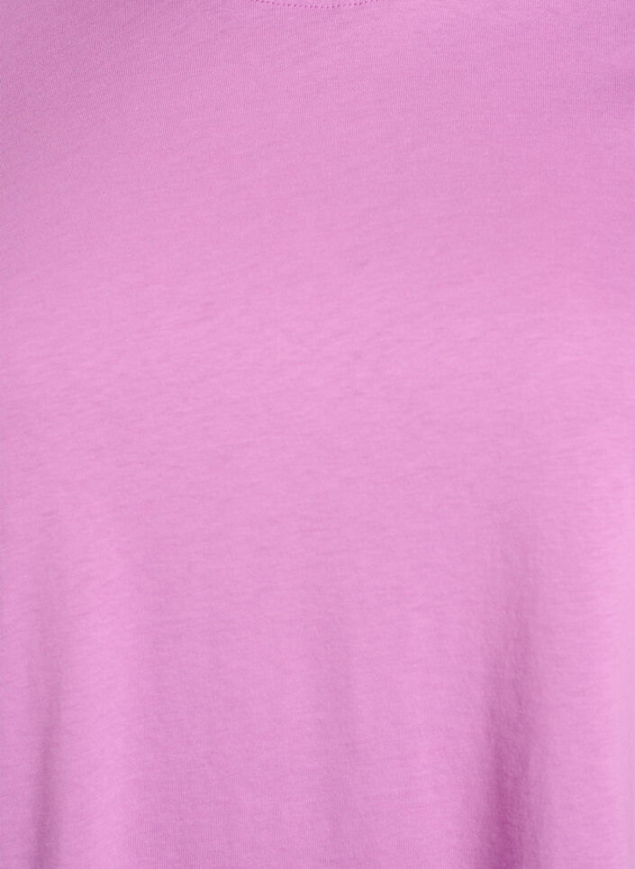 Basic-T-Shirt aus Baumwolle mit Rundhalsausschnitt, Lila, Packshot image number 2