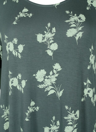 Kurzärmeliges Nachthemd aus Viskose mit Print, Balsam Green AOP, Packshot image number 2